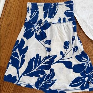 Floral Blue and Whitel kids top